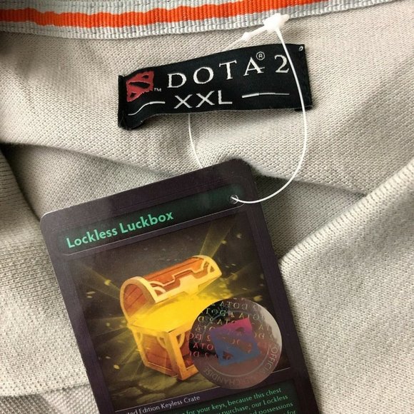 Dota 2 Mens Polo Shirt Short Sleeve Dolfrat Roshinante Gray Size XXL - Picture 4 of 5